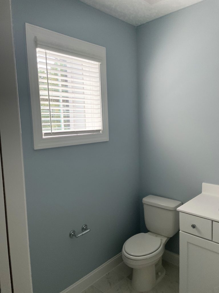 White Window Blinds for Small Bathroom Window