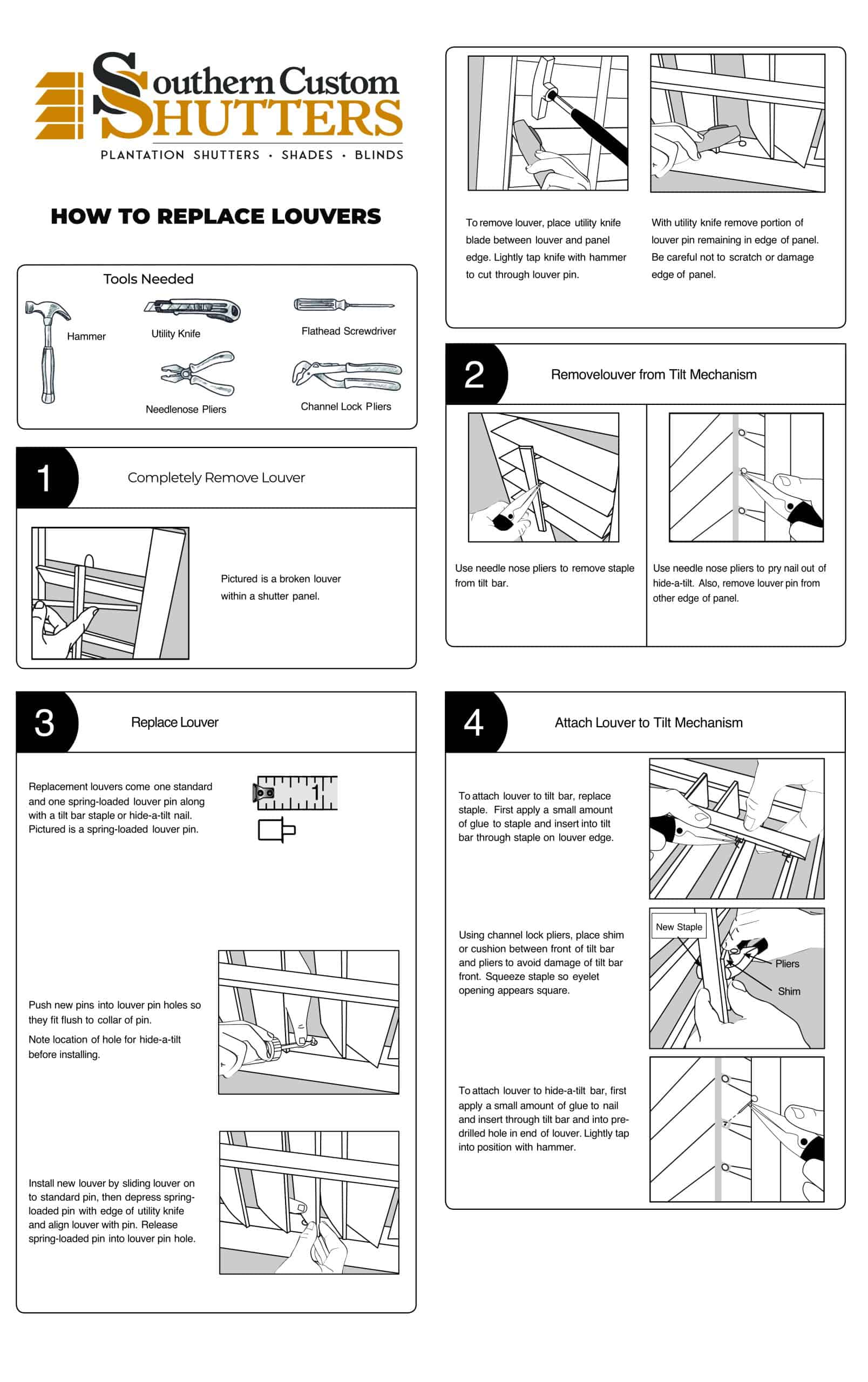 How to Replace Broken Louvers Infographic