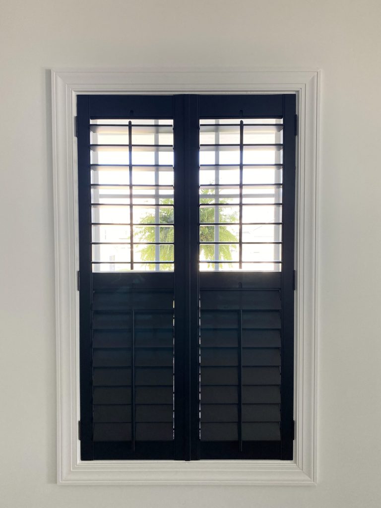 Dark Panel Wooden Window Shutters