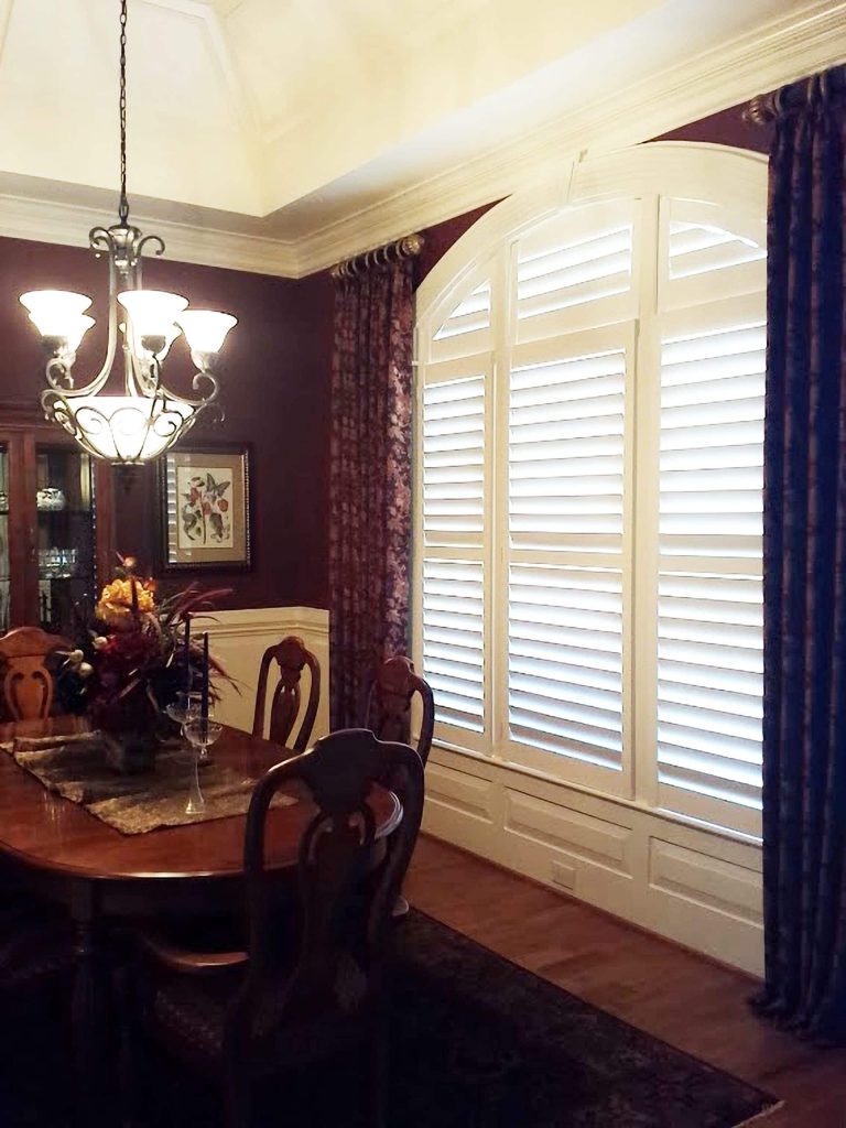Old Dining Room Arched Plantation Shutters