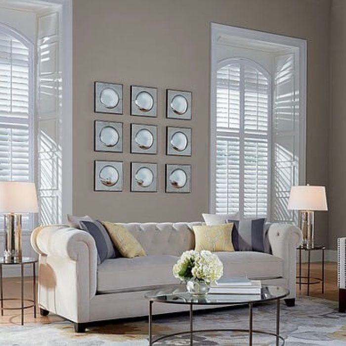 White Shutters On Arched Windows